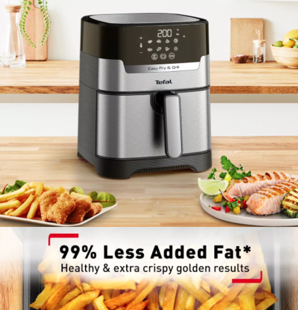 Tefal 4.2L Air Fryer Easy Fry & Grill Deluxe (XL size) EY505D Digital