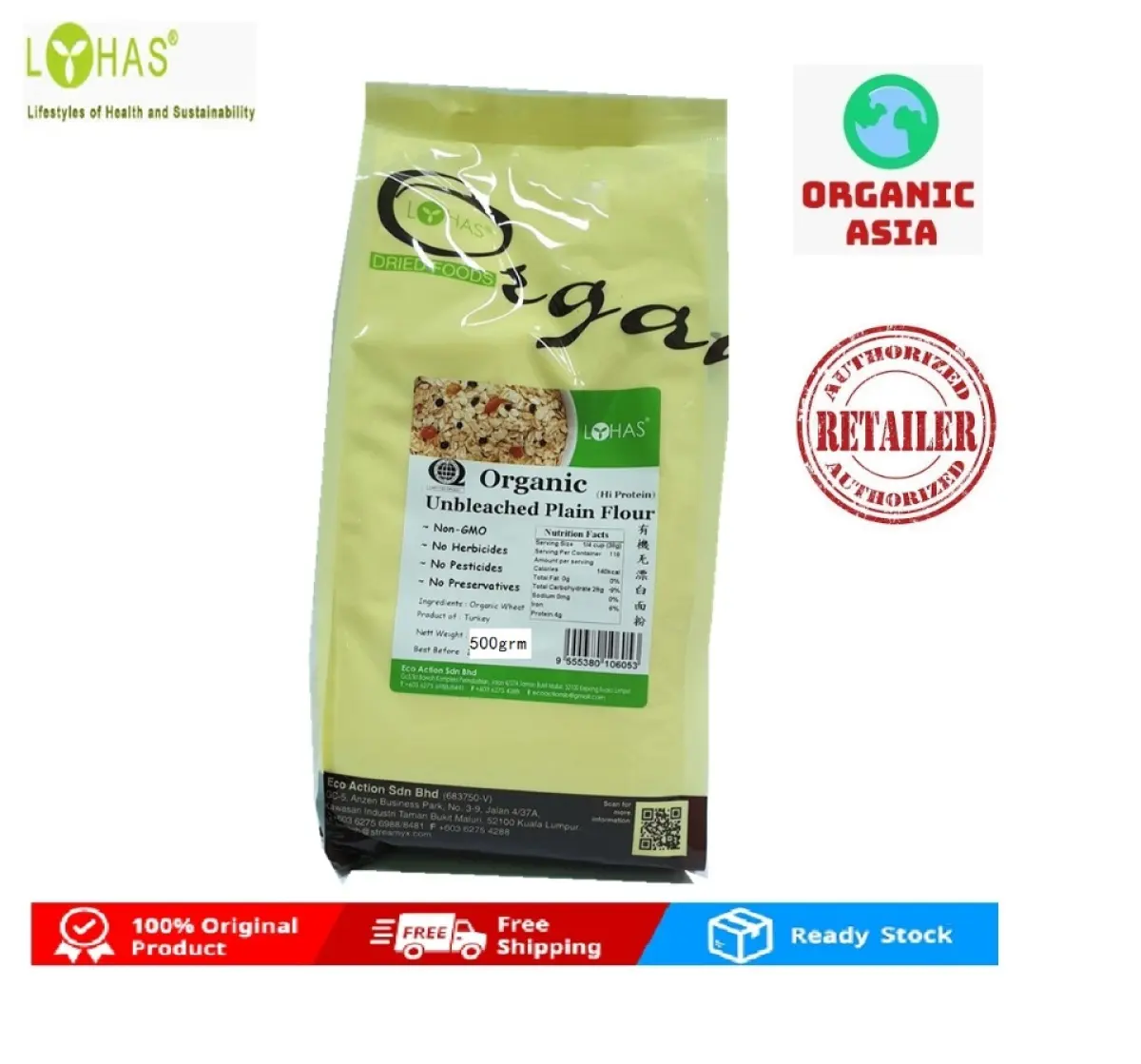 Lohas Organic High Protein Bread Flour 500g Lazada