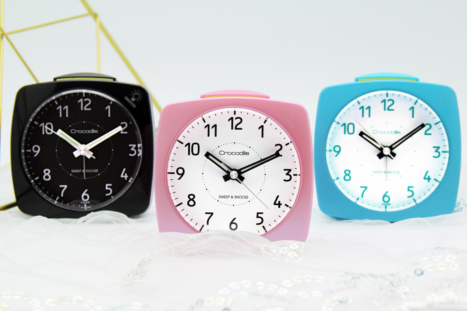 Crocodile Blinking Led White Light Crescendo Alarm Clock No Tick Tock Noise Model Cal839