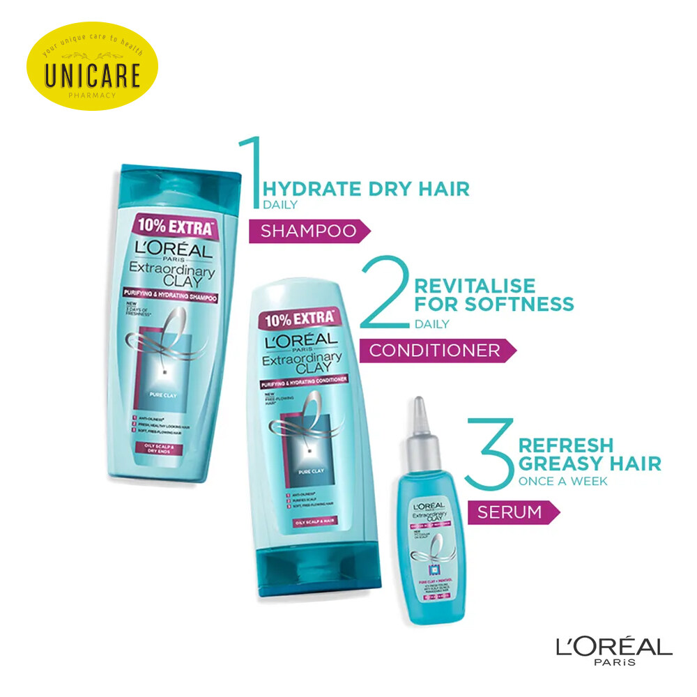 L Oreal Extraordinary Clay Shampoo 396ml Lazada