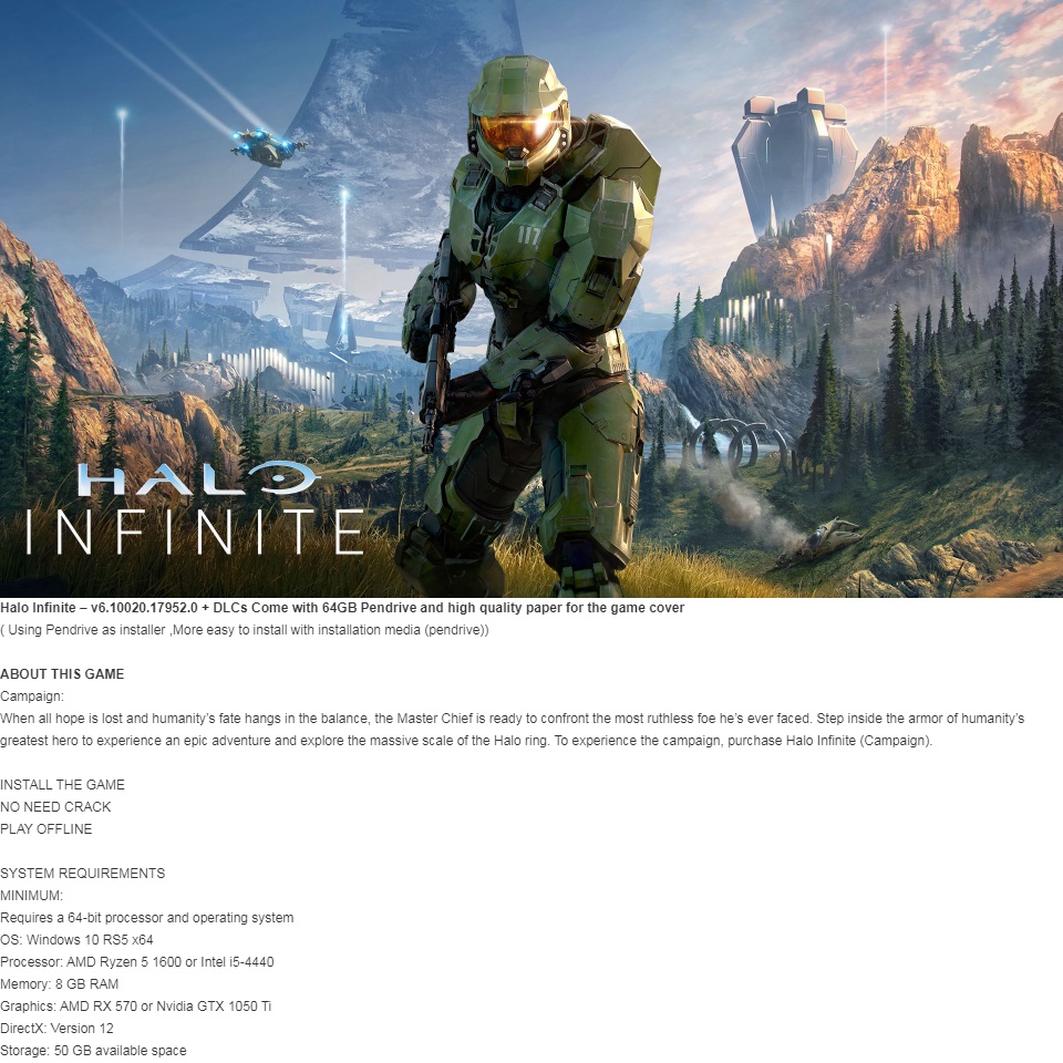 Halo Infinite PC GAME Offline [Pendrive INSTALLATION] Pendrive