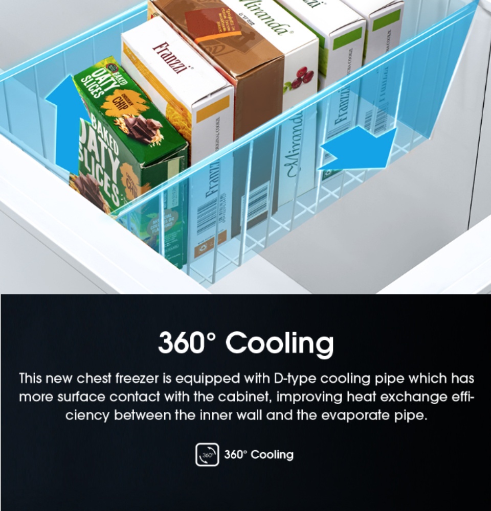 Hisense 530L Chest Freezer FC650D4BWB Fridge 8 in 1 LED with Safety Lock and Wheel (White) Peti