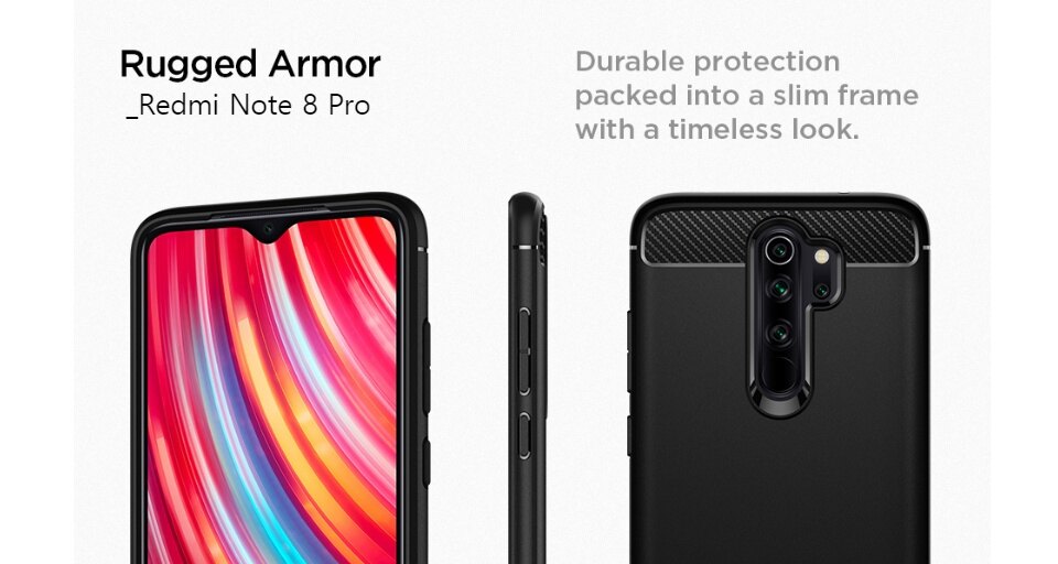 SPIGEN Case for Xiaomi Redmi Note Series [Rugged Armor] Carbon