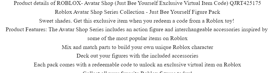 ROBLOX AVATAR SHOP JUST BEE YOURSELF