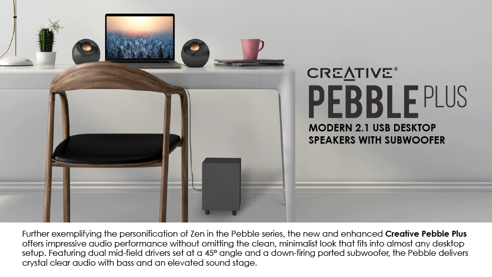 Creative Pebble Plus 2 1 Usb Desktop Speakers With Subwoofer Lazada