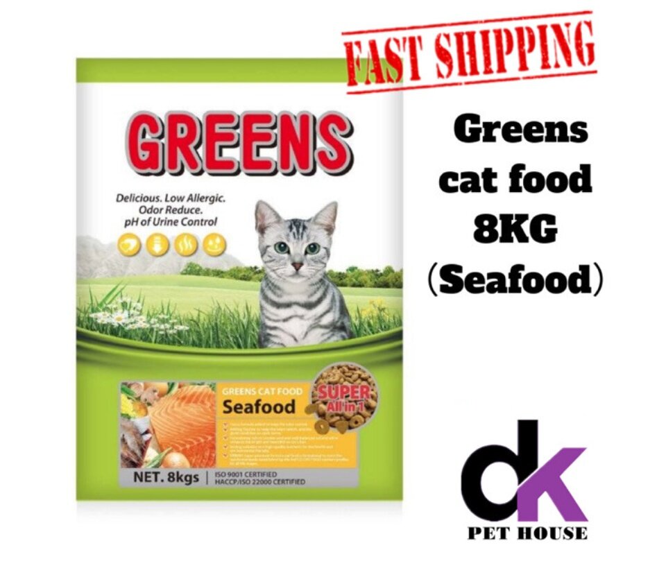 Greens Seafood Cat Food Makanan Kucing 8KG Lazada