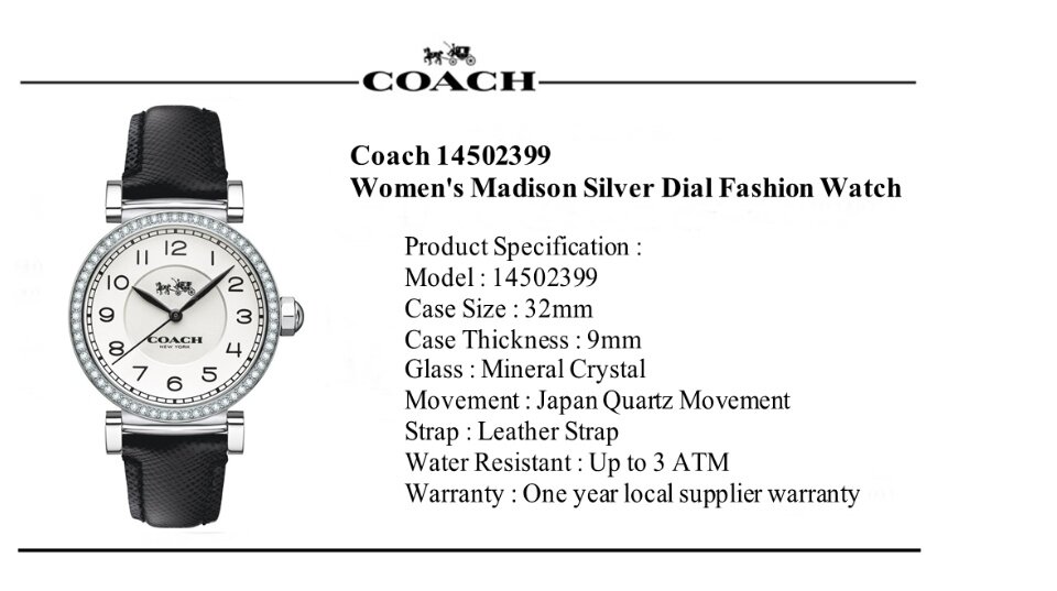 Buy Coach Women Watch Madison Leather | eRomman