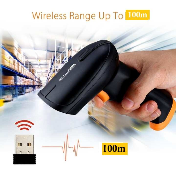 NTEUMM High Quality USB Wired Wireless Laser Barcode Scanner Pengimbas Reader