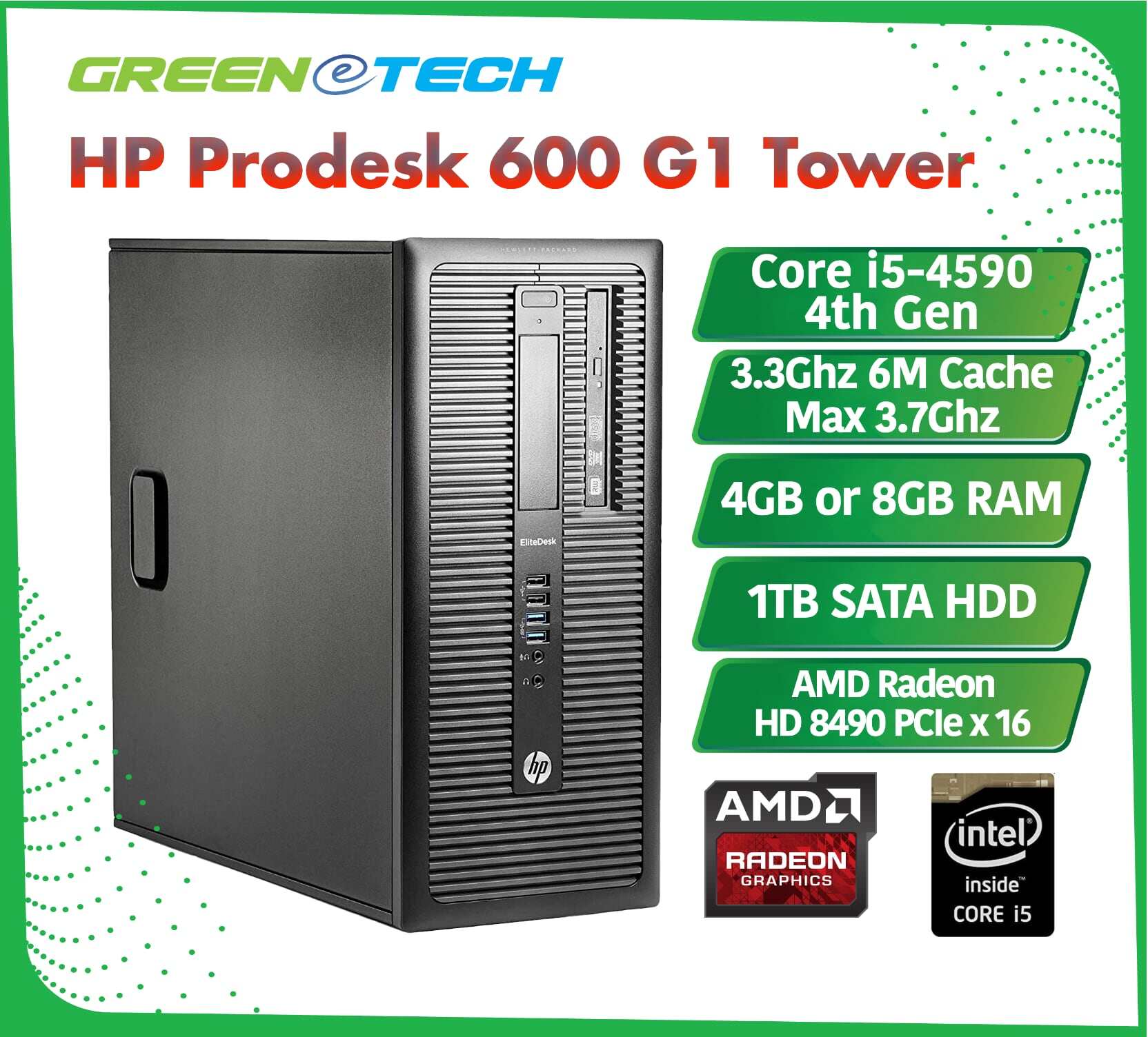 Hp Prodesk 600 G1 Tower Core I5 4490 3 3ghz 4gb Or 8gb Ram 1tb