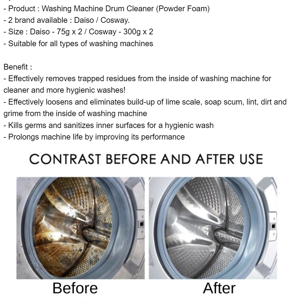 (Ready Stock) Washing Machine Cleaner (2 pack / box) Daiso Cosway