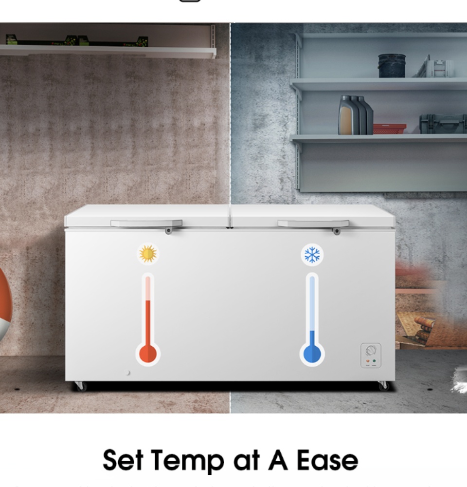 Hisense 530L Chest Freezer FC650D4BWB Fridge 8 in 1 LED with Safety Lock and Wheel (White) Peti