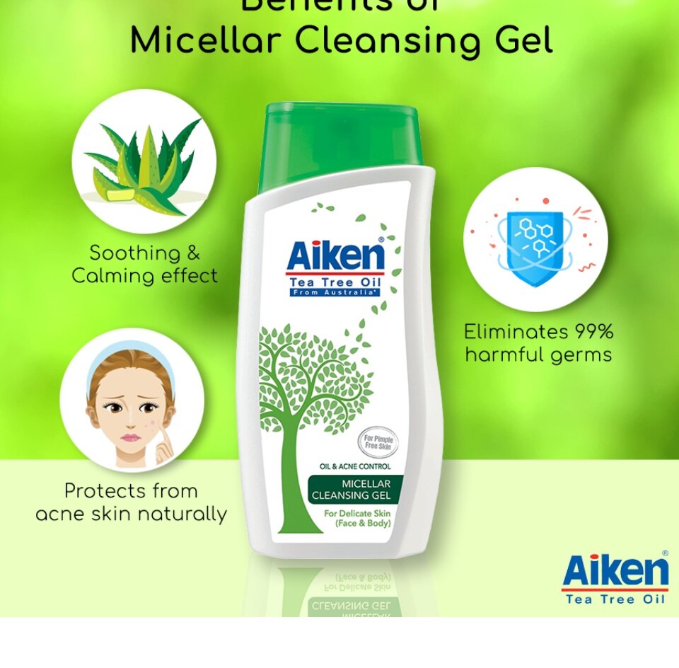 aiken tea tree oil micellar cleansing gel