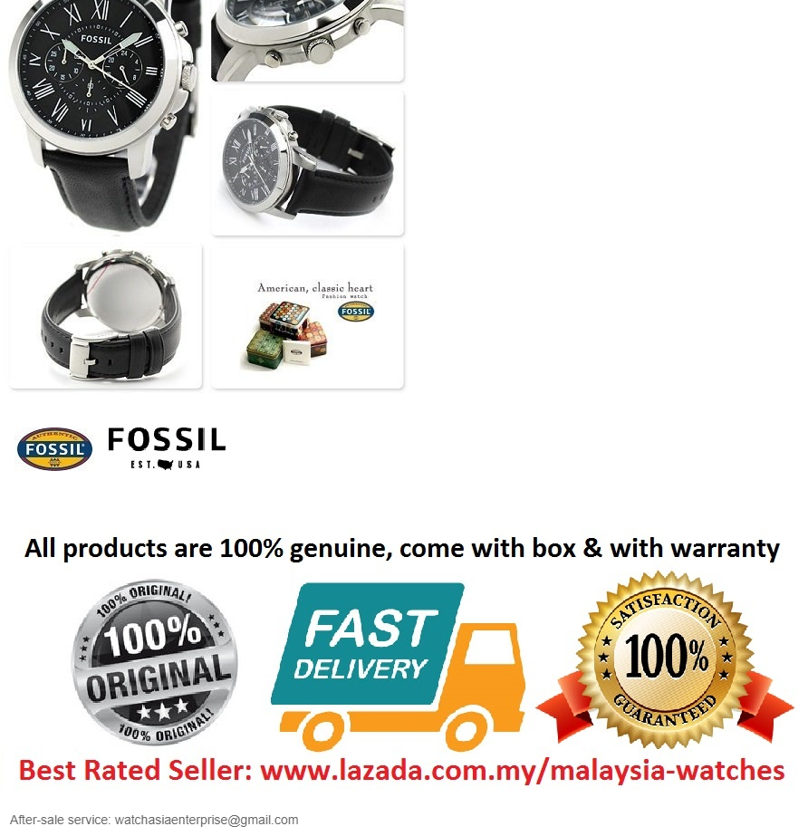 OFFICIAL WARRANTY) Fossil Mens FS4812IE Grant Chronograph Black