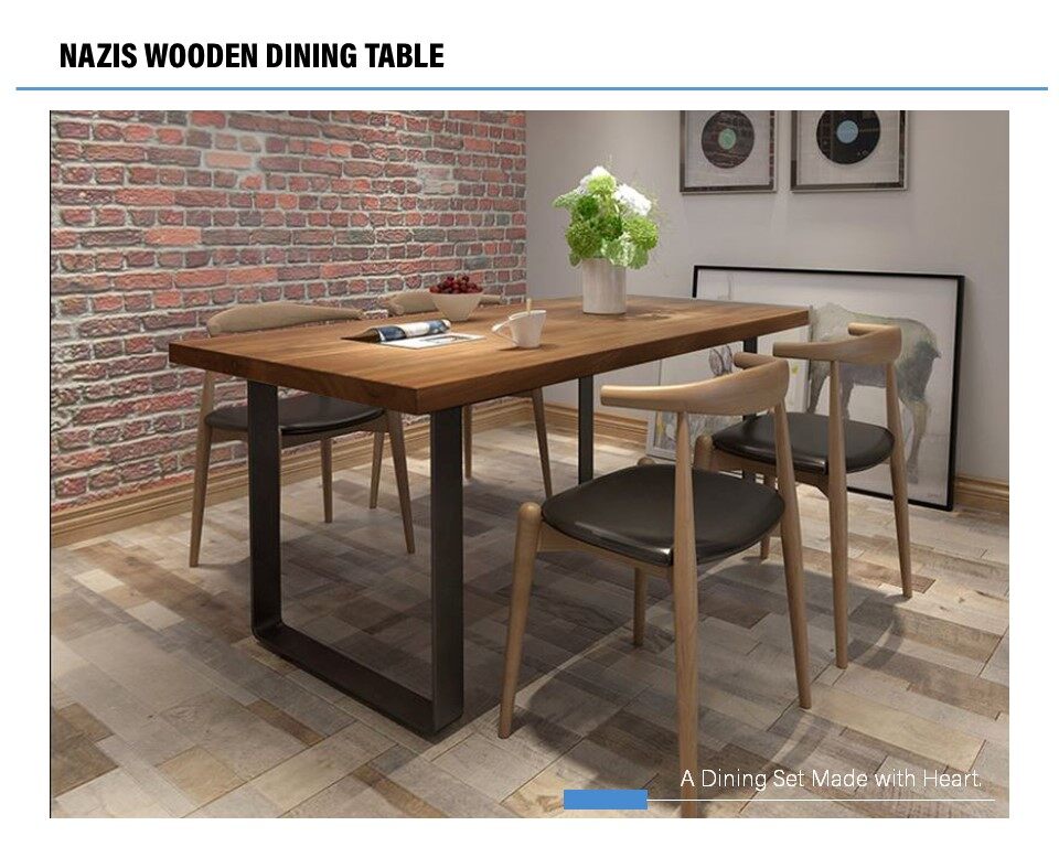 Burke Thick Solid Rubber Wood Dining Table Sets Study Burke Thick Solid Rubber Wood Dining