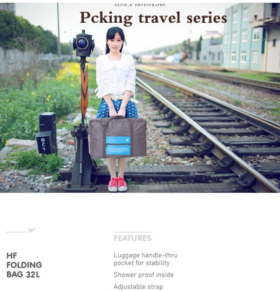 Waterproof Nylon Foldable Travel Bag Large Capacity Storage Pouch_voghion.com