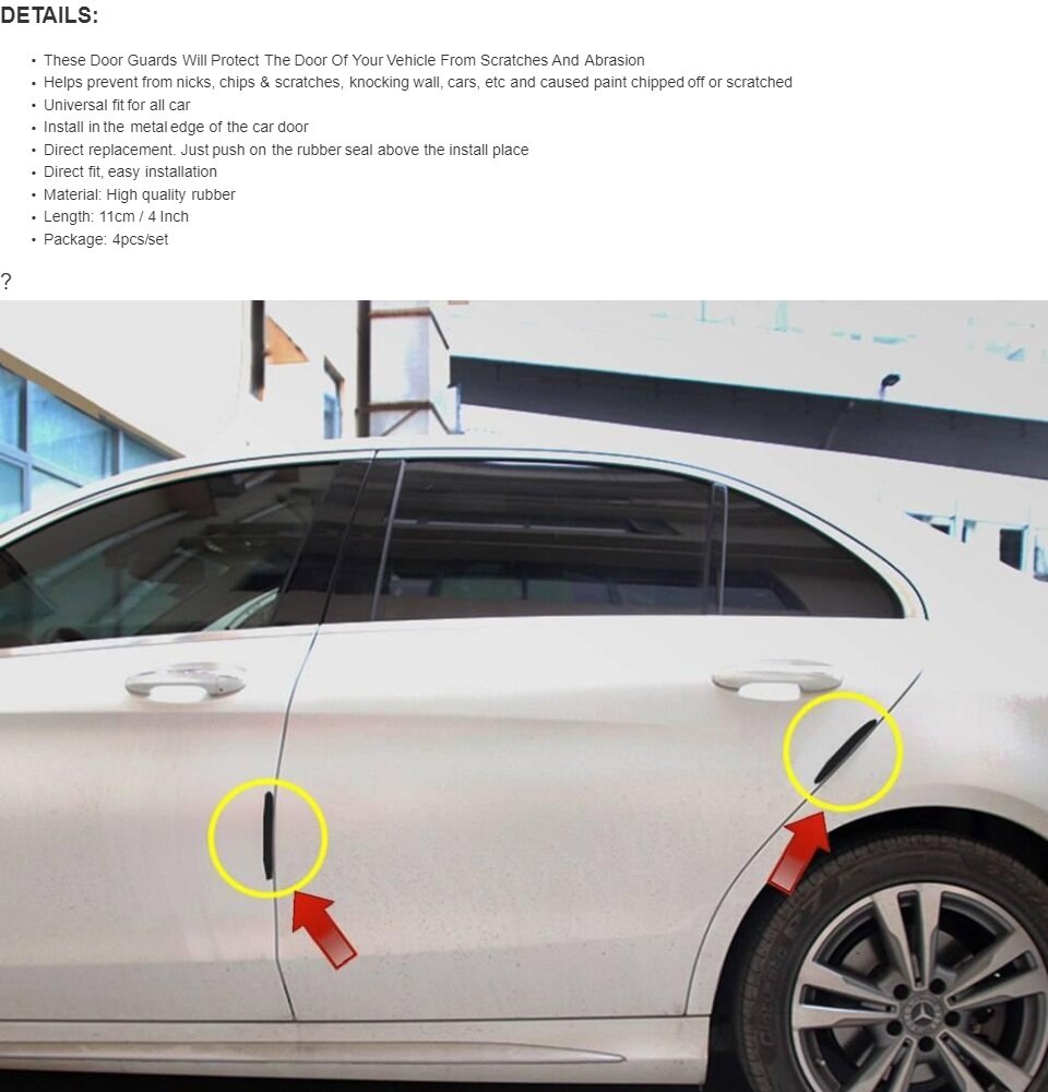 Rubber Strip Car Door Protector Anti Collision Scratch Door Guard