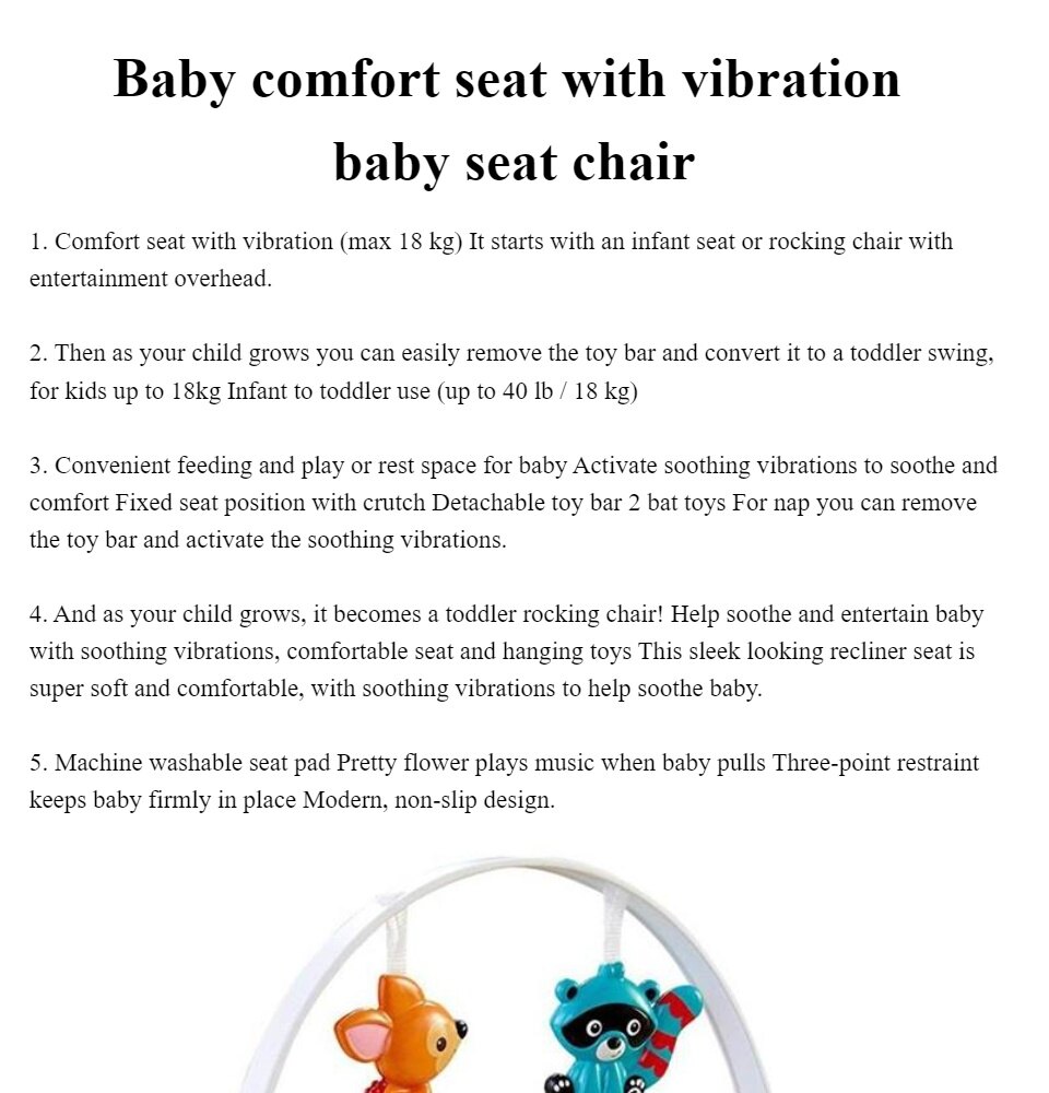 Baby comfort seat with vibration baby seat chair | Lazada