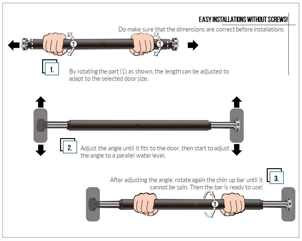 Pull Up Door Gym Chin Up Bar Doorway Exercise Fitness Pull Up Bar