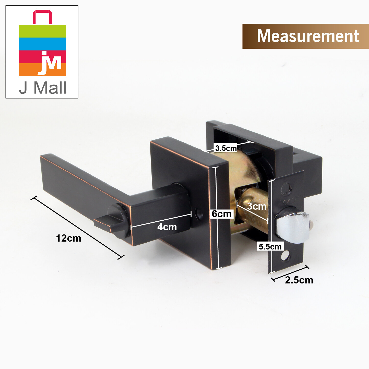 J Mall High Quality Keyed Exterior Lever Black Door Handle Lock