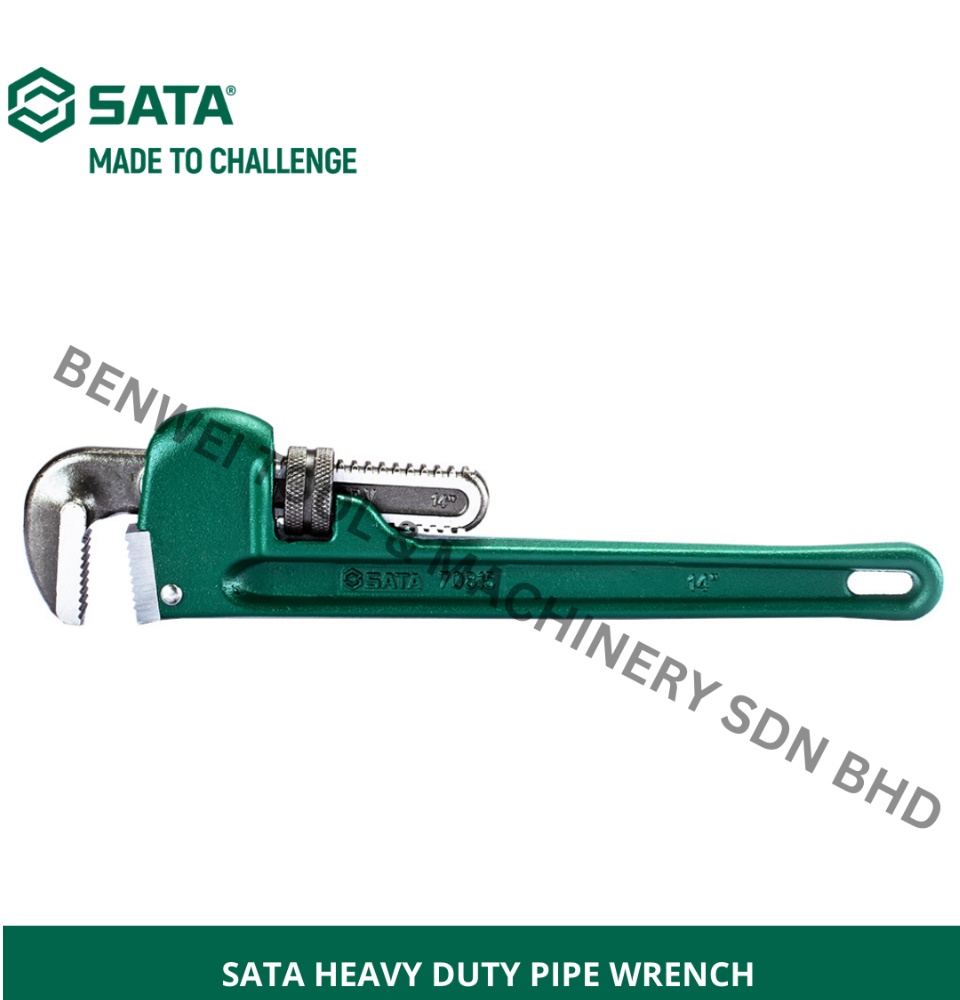 SATA 10 Inch Forged Steel Pipe Wrench - Heavy Duty, Easy Adjust, 1 Inch Jaw - View #12