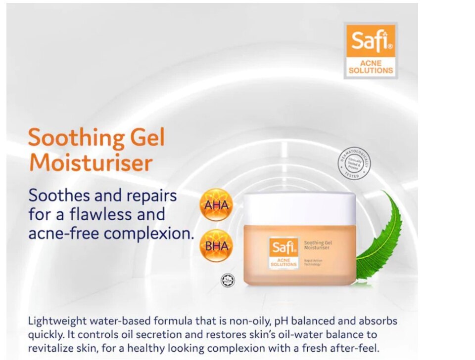 safi acne solution soothing gel moisturiser