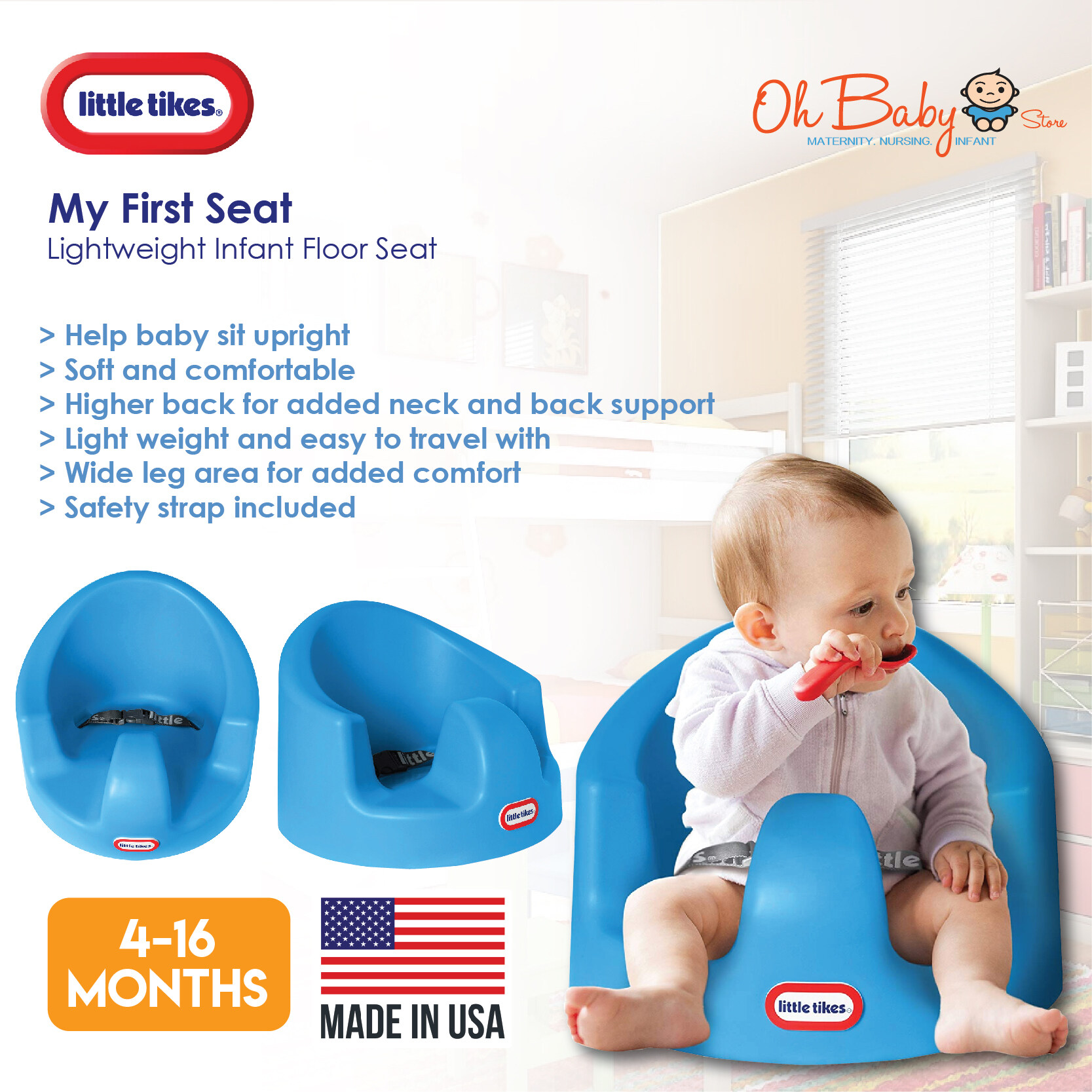 Little Tikes My First Seat Baby Infant Foam Floor Seat Sitting