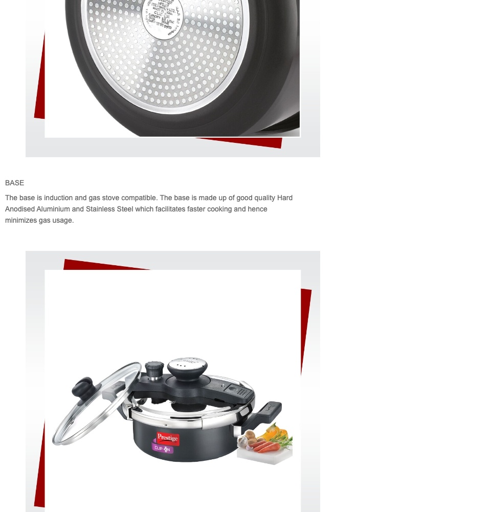 Prestige Clip-On/Flip- On Hard Anodised Pressure Cooker- Litres
