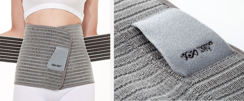 Mamaway Bundle 2pcs Postnatal Recovery Support Belly Band - Nano Bamboo Charcoal Postpartum Belt Bengkung (Grey)