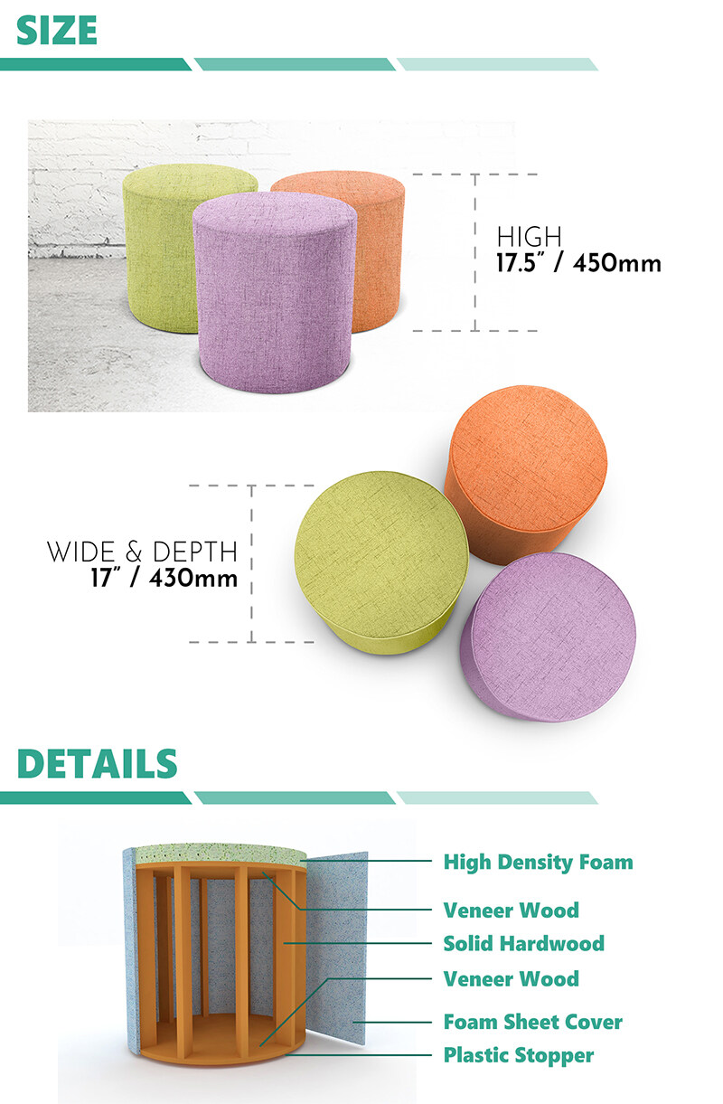 Arf Round Stool Pouffe Chair Bench Cushion Fabric Cute R36 Lazada