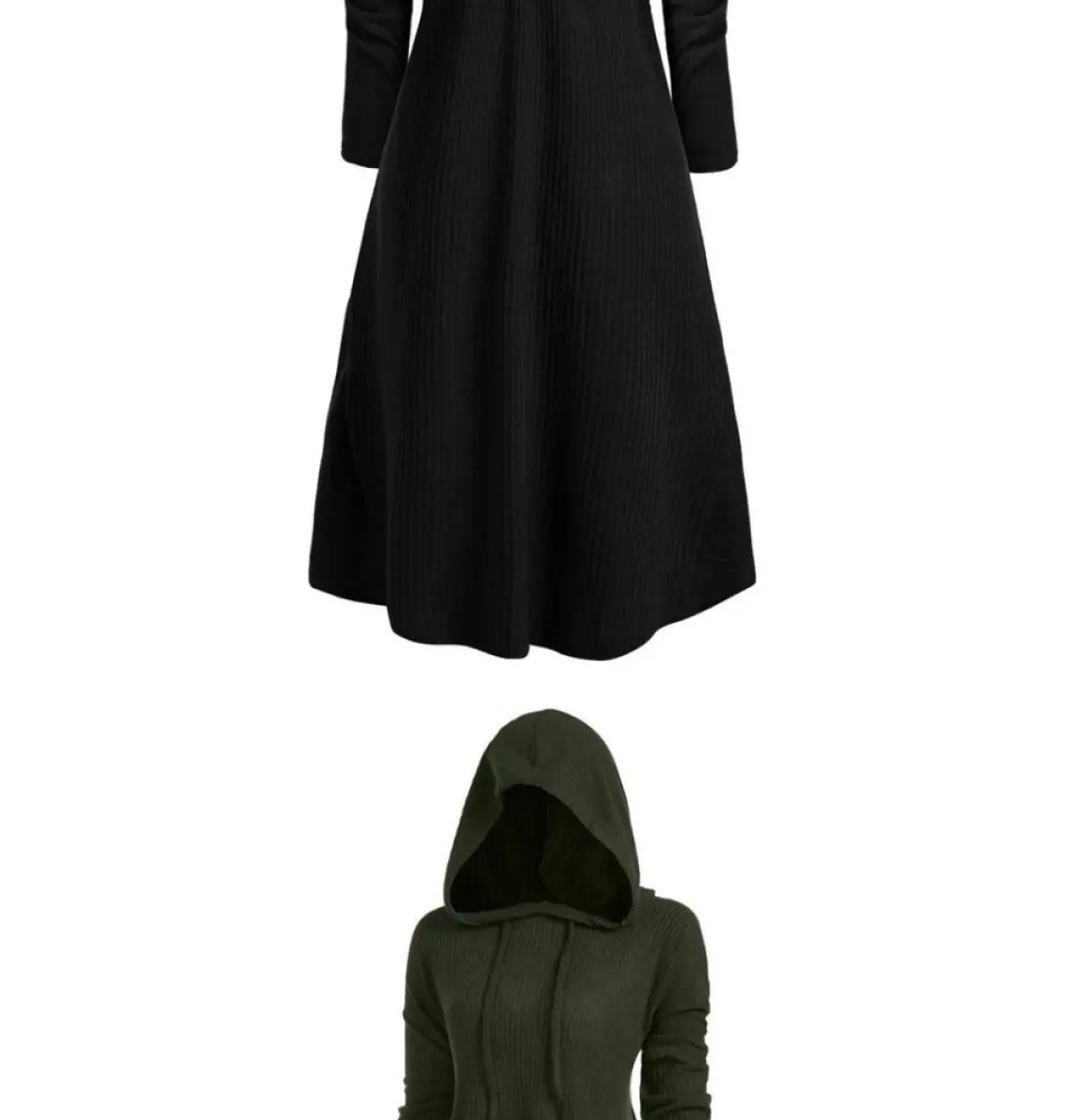 hooded high low sweater