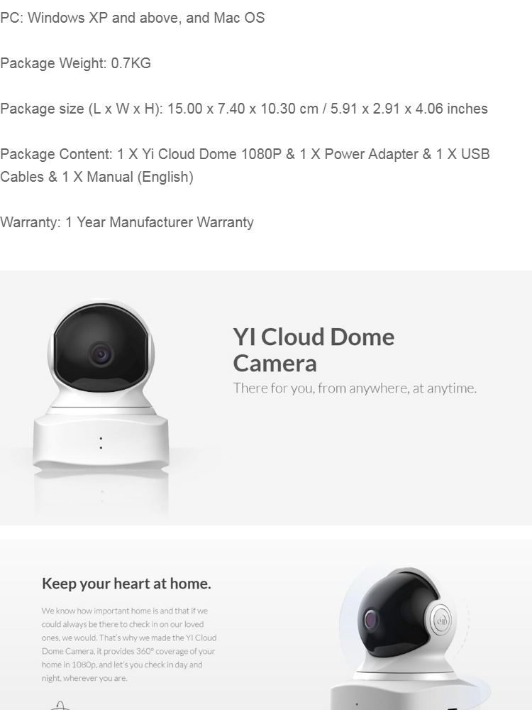 Buy Letshopy Yi Cloud Dome Camera 1080P Official Yi Malaysia