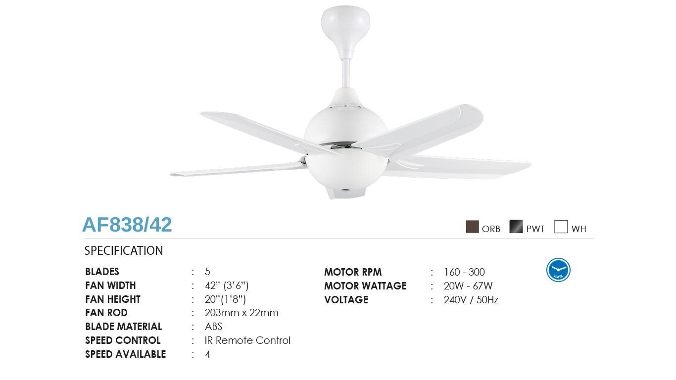 Alpha Af838 42 Ceiling Fan Af838 42 Lazada
