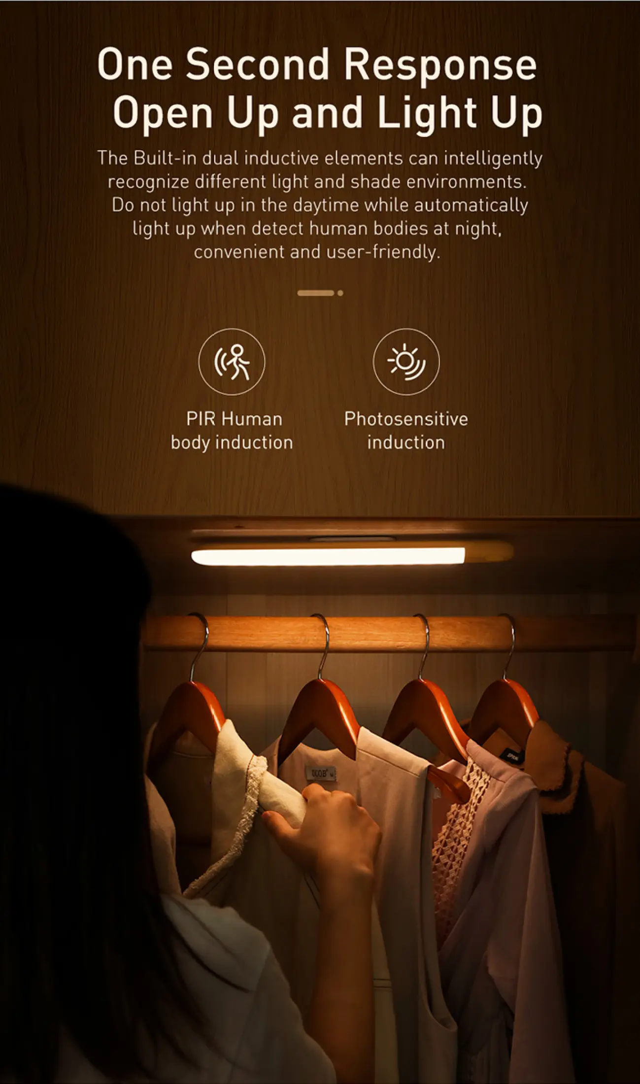 Baseus Sunshine Wardrobe Light Human Body Induction buy online best price in pakistan