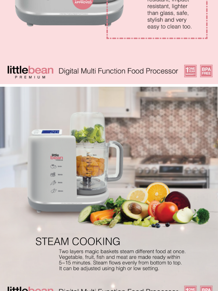 Little Bean Premium Digital Food Processor Bb Lbp 906 Lazada