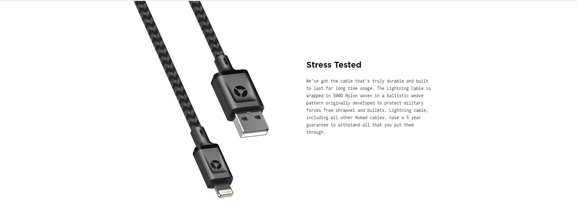 5 Years Warranty Original Ready Stock Nomad Ultra Rugged Lightning Cable 1 5m
