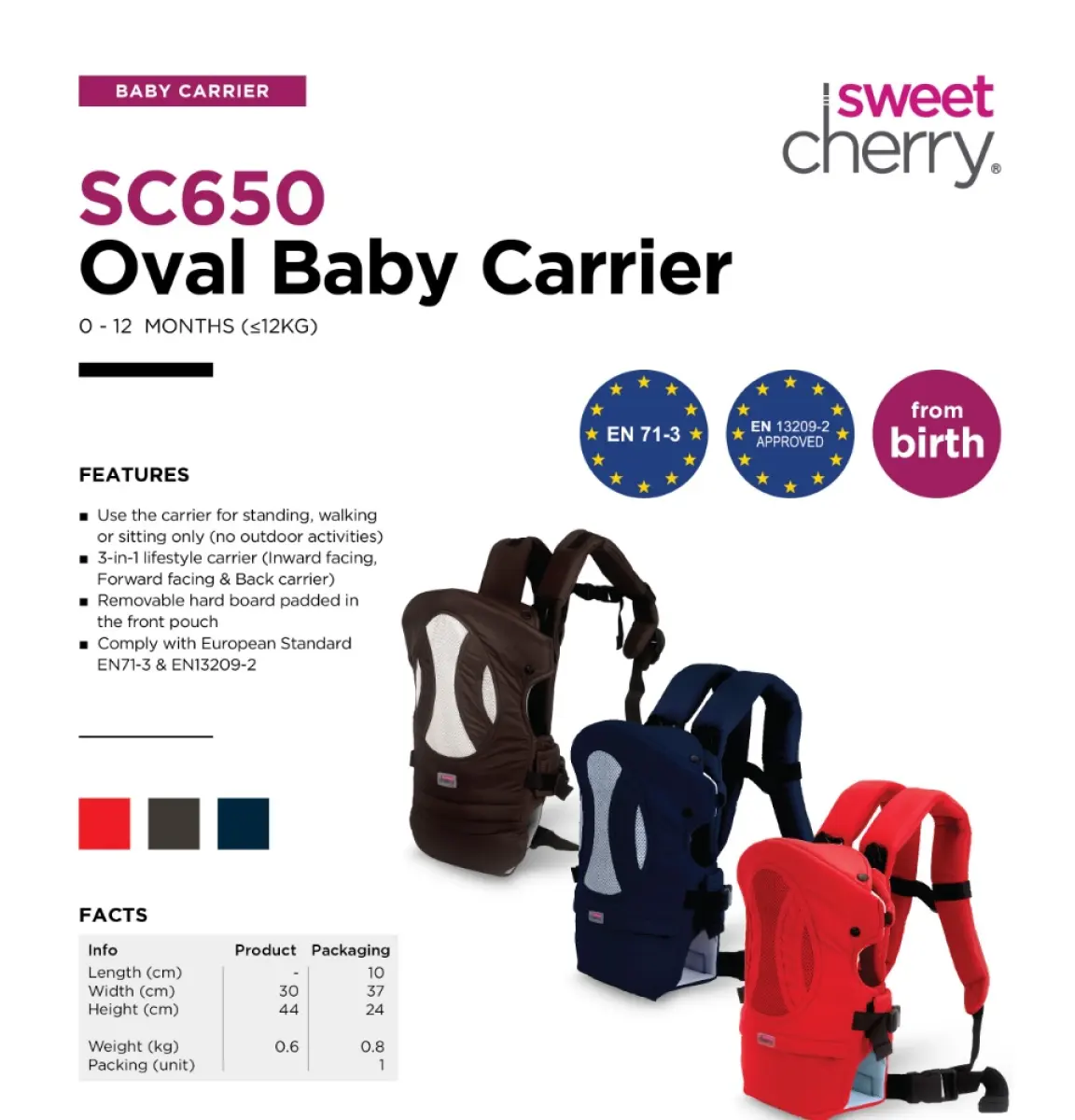 sweet cherry baby carrier sc650