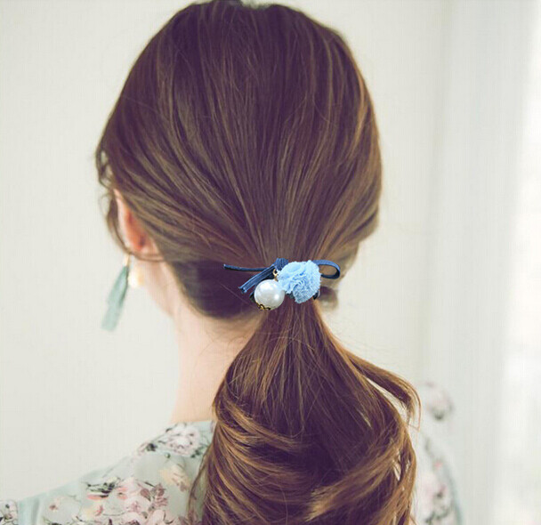 9 Pcs Set Bodhi Sweet Women Moon Star Faux Pearl Elastic Hair Ring