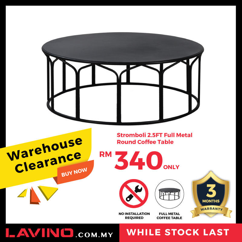 Stromboli 2 5ft Full Metal Round Coffee Table