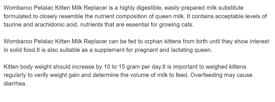 wombaroo kitten formula