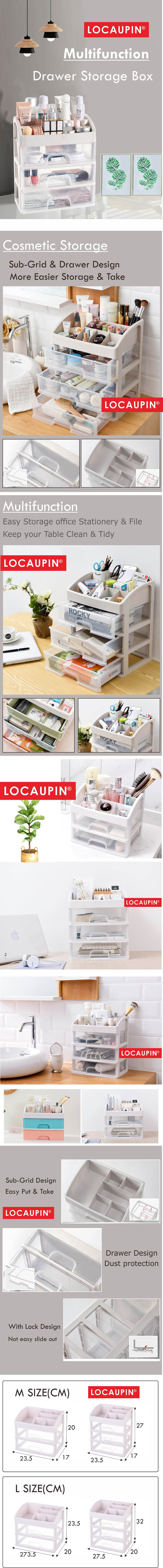 Locaupin Office File Stationery Storage Cosmetics With Drawer
