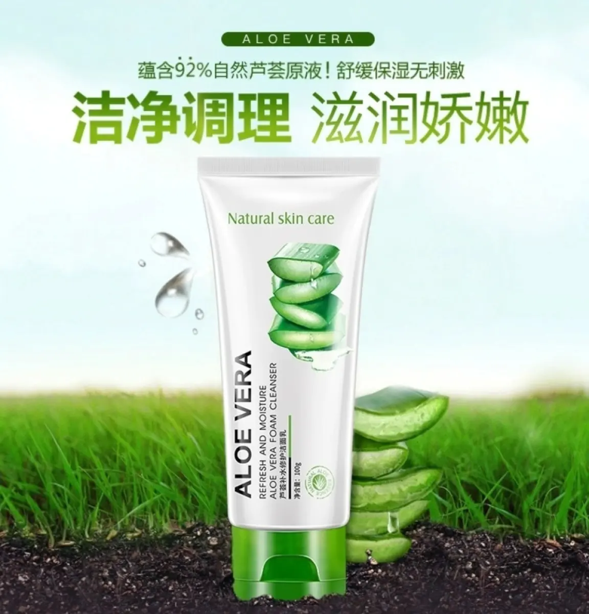 refresh and moisture aloe vera foam cleanser
