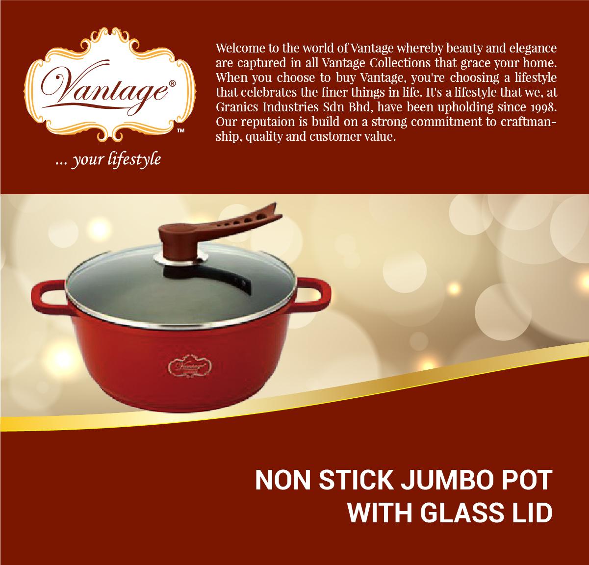 44cm Vantage Siti Series Jumbo Pot With Free 12cm Frying Pan 2 Silicon And Giant Spatula Lazada