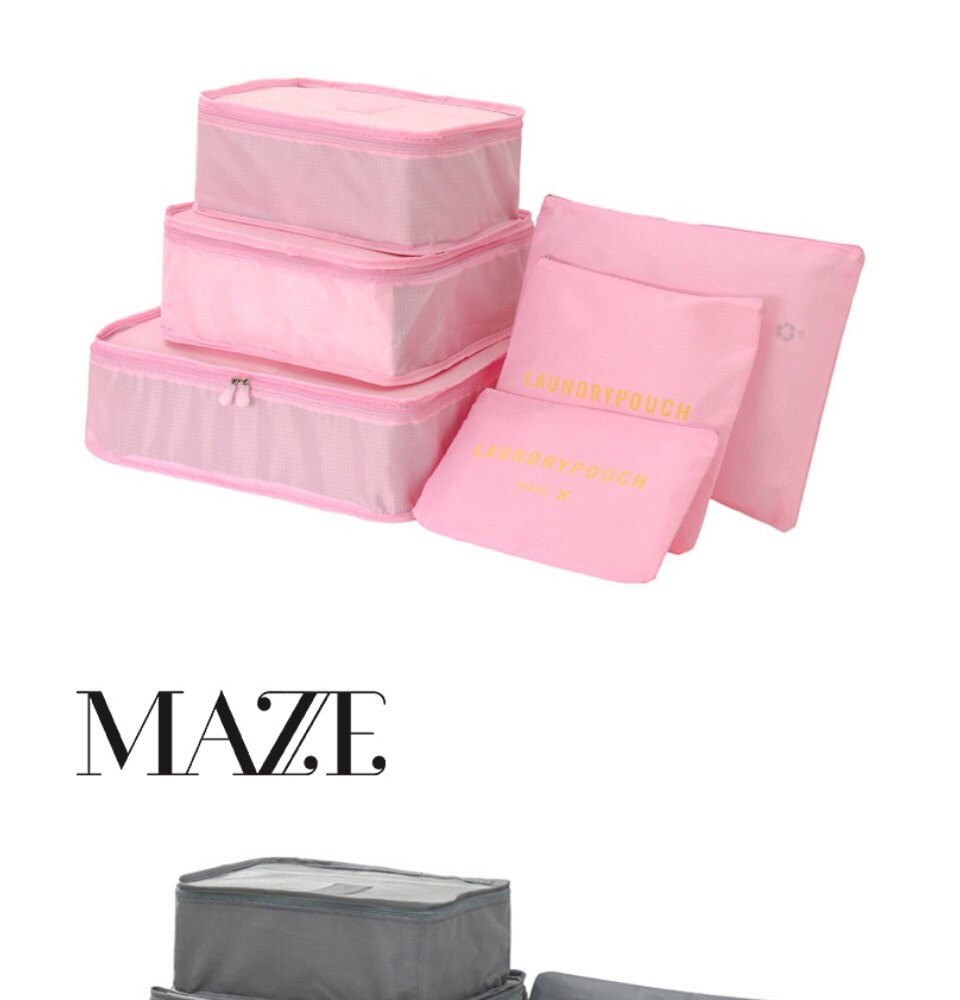 Maze Champ 6 In 1 Storage Bag Set Waterproof Luggage Organizer_voghion.com