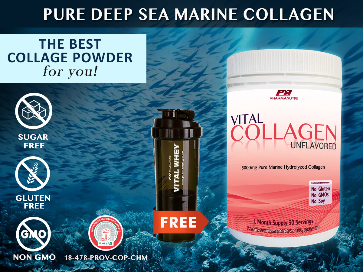 Collagen Halal - Vital Collagen 5000mg, Hydrolise Deep Sea Marine ...