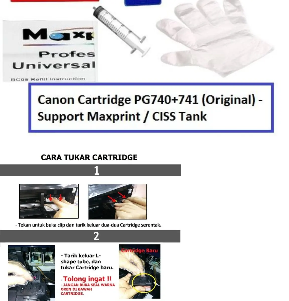 cara tukar cartridge printer canon