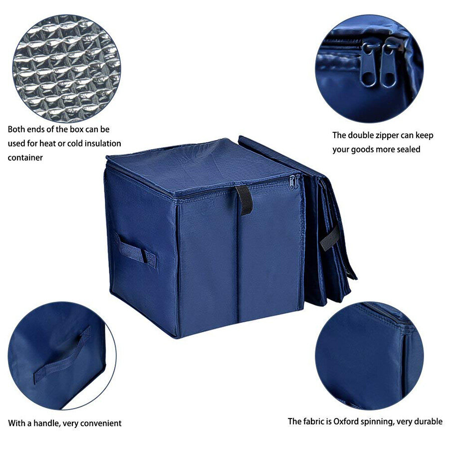 Blue Car Trunk Organizer Multi 4 Compartments Storage Basket and Cooler /& Warmer Set