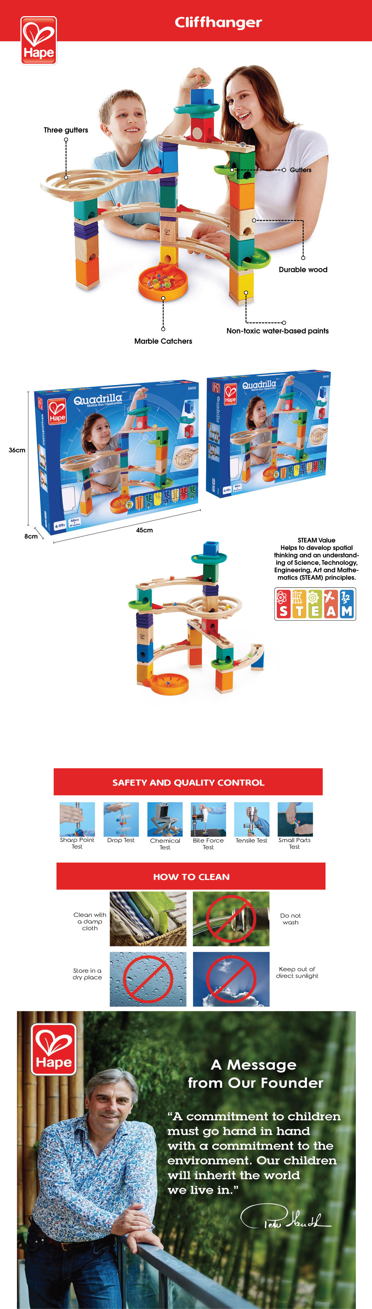 hape quadrilla cliffhanger marble run