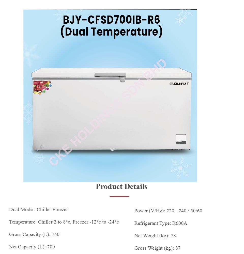 berjaya premium chest freezer