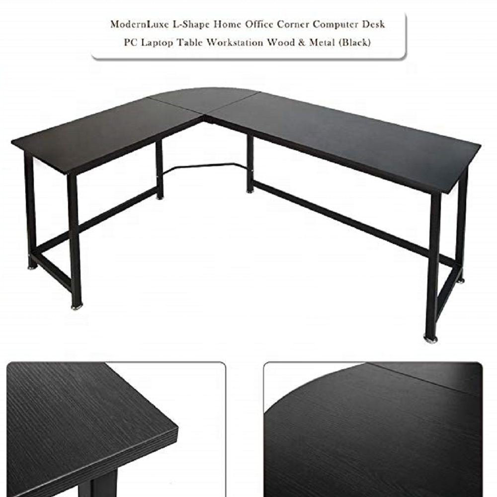 Treny L Shape Corner Computer Office Desk Black Lazada