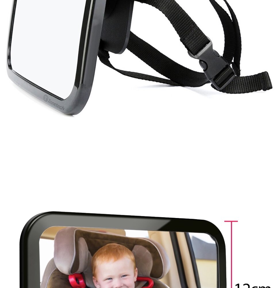 (EXTRA LARGE SIZE WITH STRAP) WJS Adjustable Baby Car Back Mirror Seat